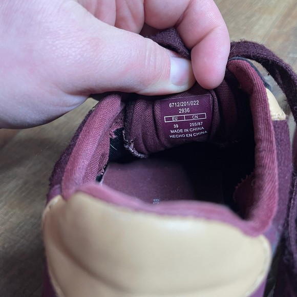 Zara Basic Woman’s Burgundy Suede Platform Sneakers Size 39 (US 8) - Picture 10 of 12